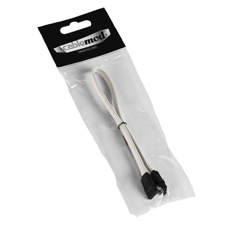 CableMod ModFlex Sleeved SATA 3 Cable (White, 30cm) - Image 4